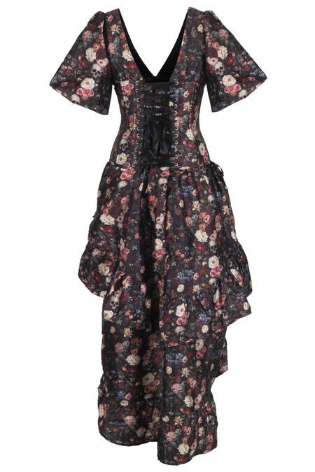 Dark Bloom Gothic High-Low Corset Dress
