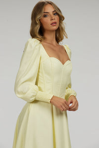 Corset Story SC-057 Sunflower Lemon Sorbet Corset Dress with Long Sleeves