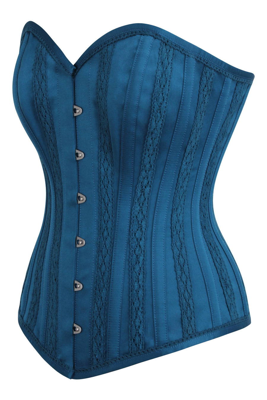 Traditional Double Steel Boned Underbust Corset In Black Satin - Burleska -  Dark Fashion Clothing