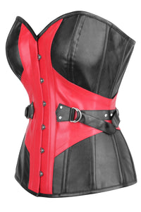 Corset Story UK EXS007 Black and Red PVC Buckle Corset