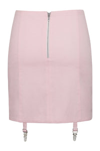 Tillie Prairie Pink Cotton Twill Corset Inspired Skirt with Suspender Clips