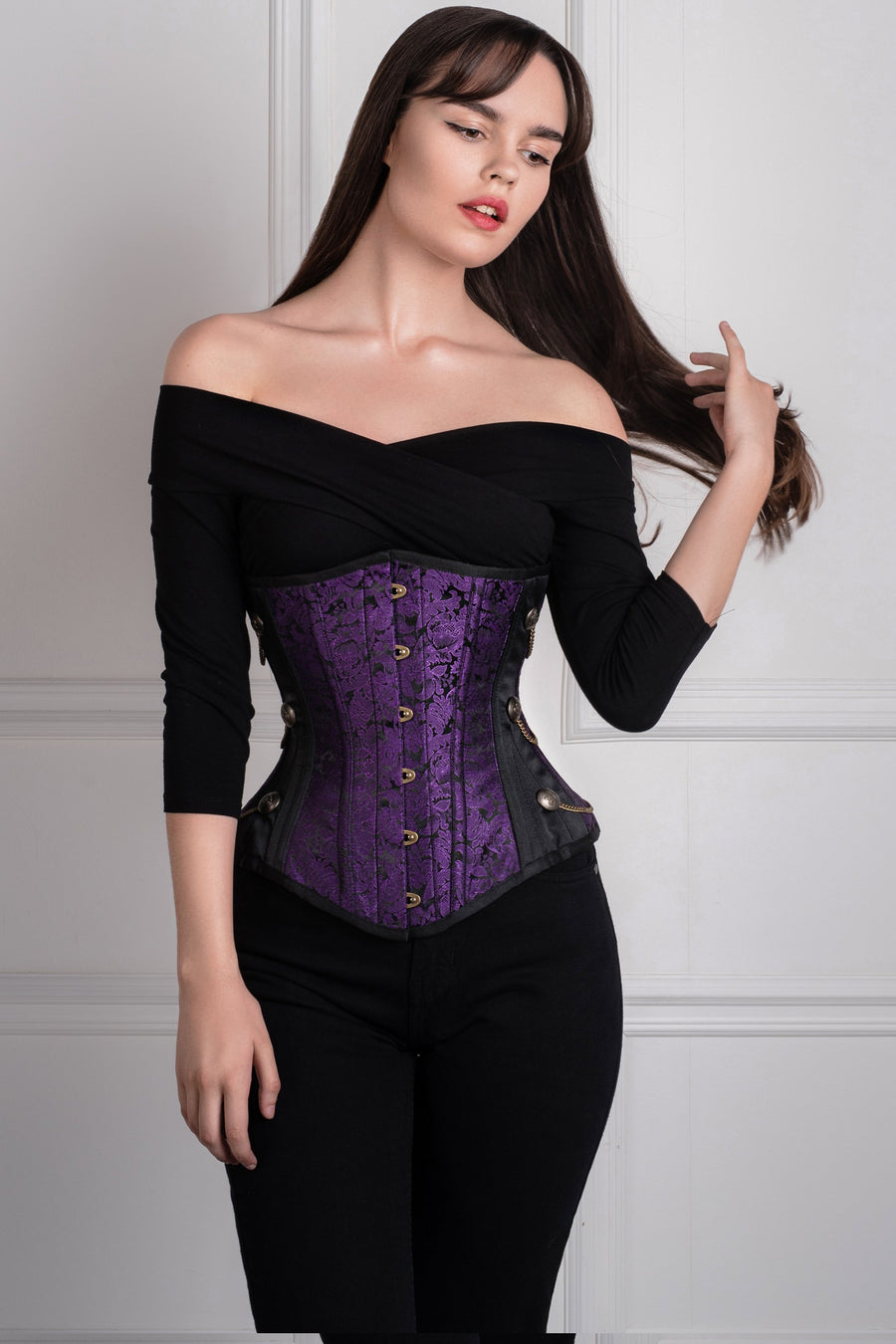 Black shop underbust corset