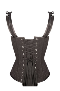 Corset Story VICSFA1011JBK Vintage Inspired Overbust With Angled Panels And Shoulder Straps